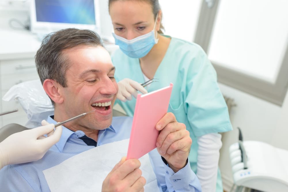 middle-aged man at the dentist