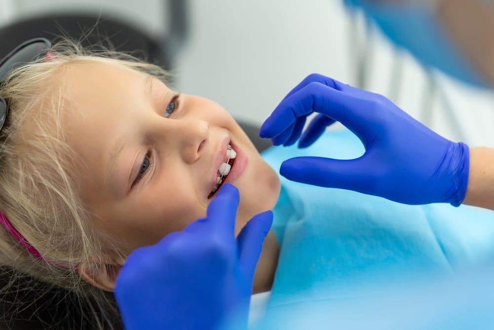 little girl having a braces